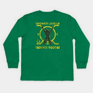 POWER LEVEL OVER 9000 Kids Long Sleeve T-Shirt